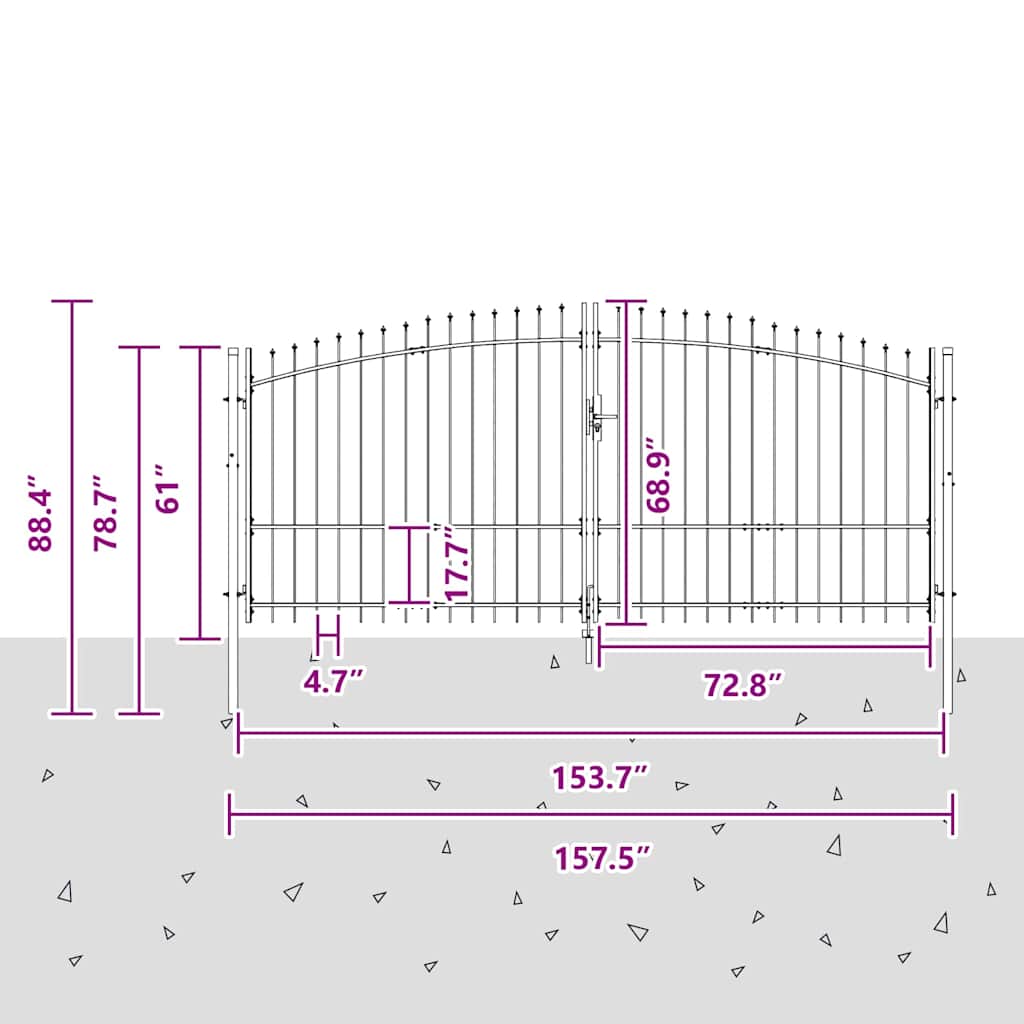 Kaksiosainen Portti Lukkoon Woerden Harmaa 400 X 224,5 Cm Teräs