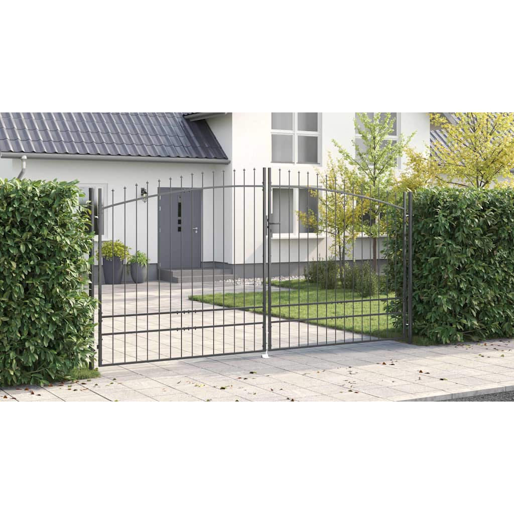 Kaksiosainen Portti Lukkoon Woerden Harmaa 400 X 249,5 Cm Teräs