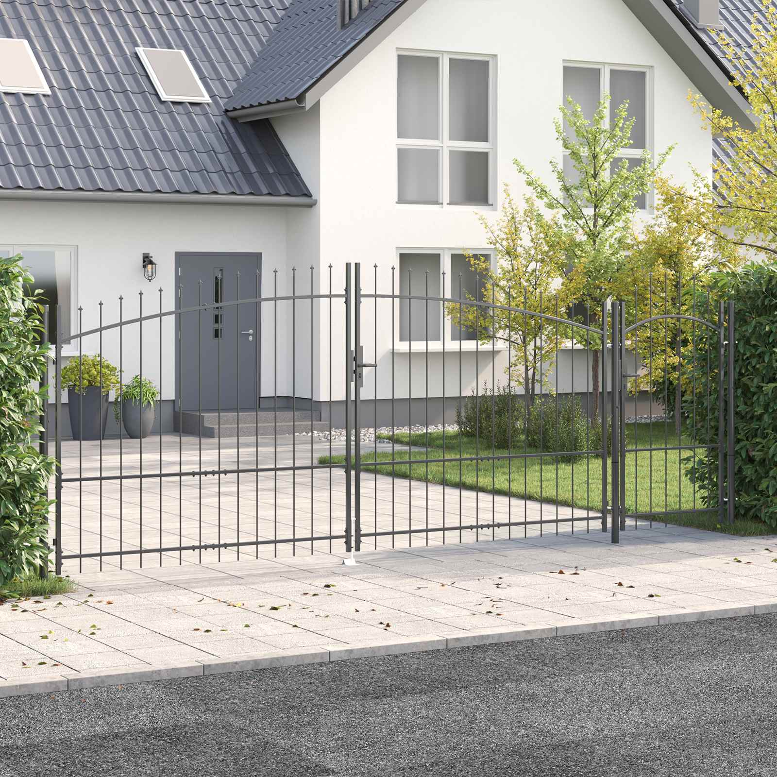 Puutarhaportti Lukkoon Woerden Harmaa 100 X 500 Cm Teräs