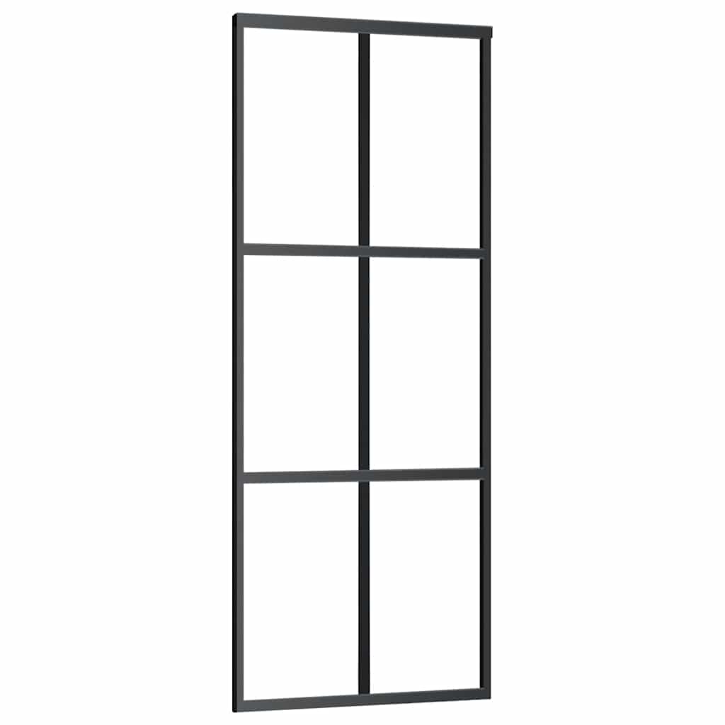 Liukuovi Asennustarvikkeilla Musta 76X205 Cm Esg Lasi