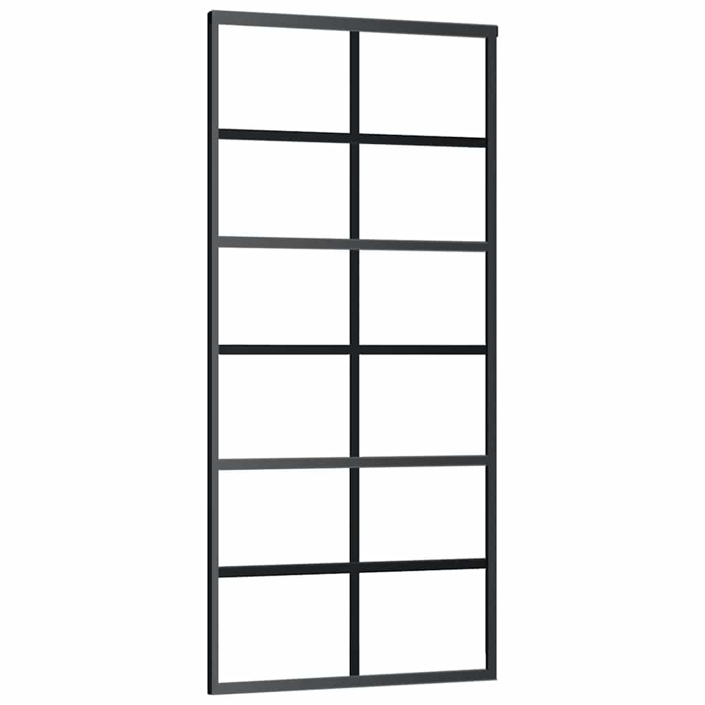 Liukuovi Asennustarvikkeilla Musta 90X205 Cm Esg Lasi
