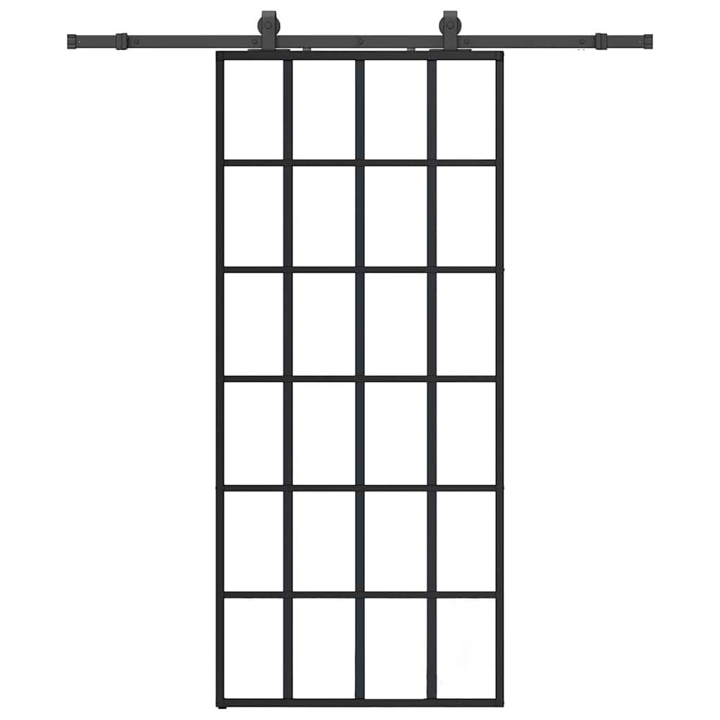 Liukuovi Asennustarvikkeilla Musta 90X205 Cm Esg Lasi