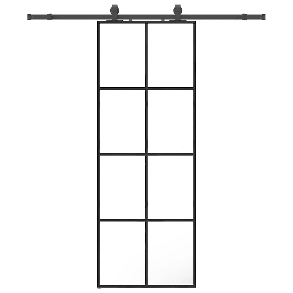 Liukuovi Asennustarvikkeilla Musta 76X205 Cm Esg Lasi