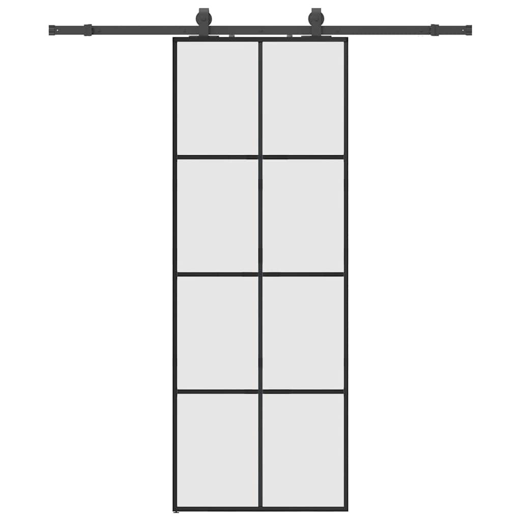 Liukuovi Asennustarvikkeilla Musta 76X205 Cm Esg Lasi