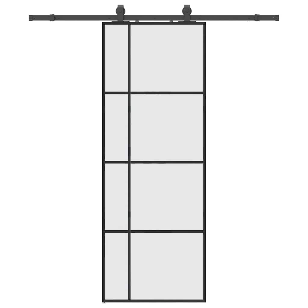Liukuovi Asennustarvikkeilla Musta 76X205 Cm Esg Lasi