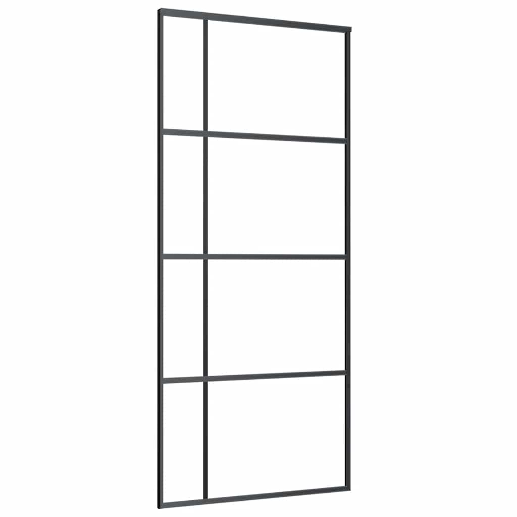 Liukuovi Asennustarvikkeilla Musta 90X205 Cm Esg Lasi