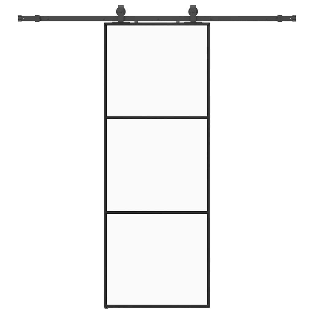 Liukuovi Asennustarvikkeilla Musta 76X205 Cm Esg Lasi