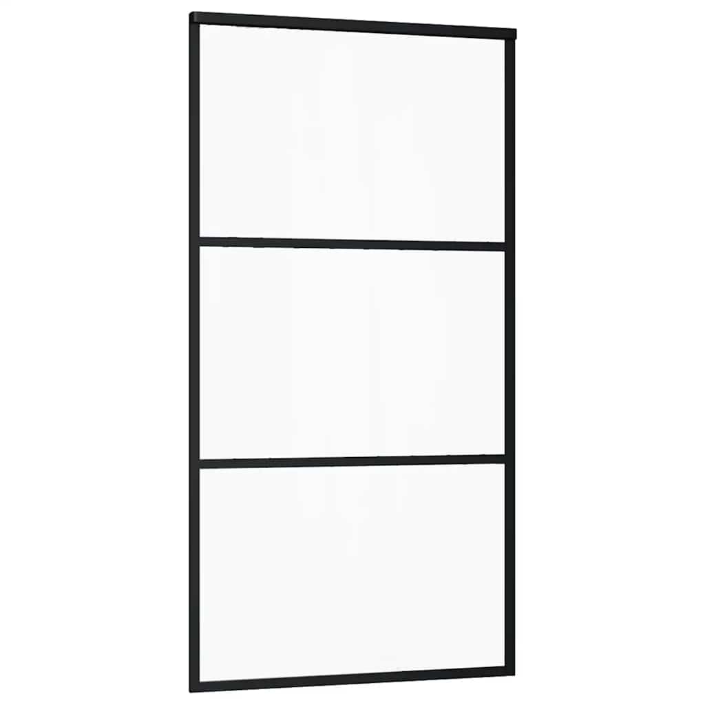 Liukuovi Laitteistosarjalla Musta 102X205 Cm Esg Lasi