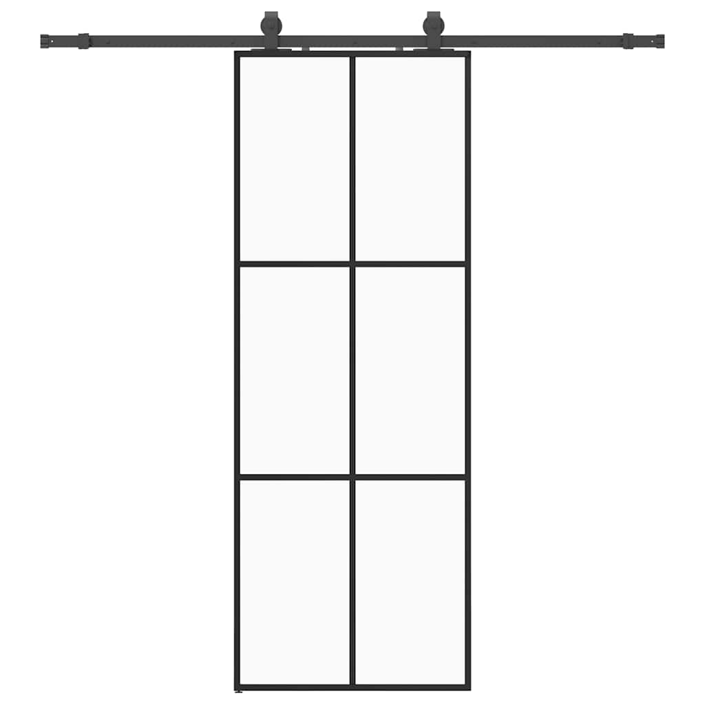 Liukuovi Asennustarvikkeilla Musta 76X205 Cm Esg Lasi