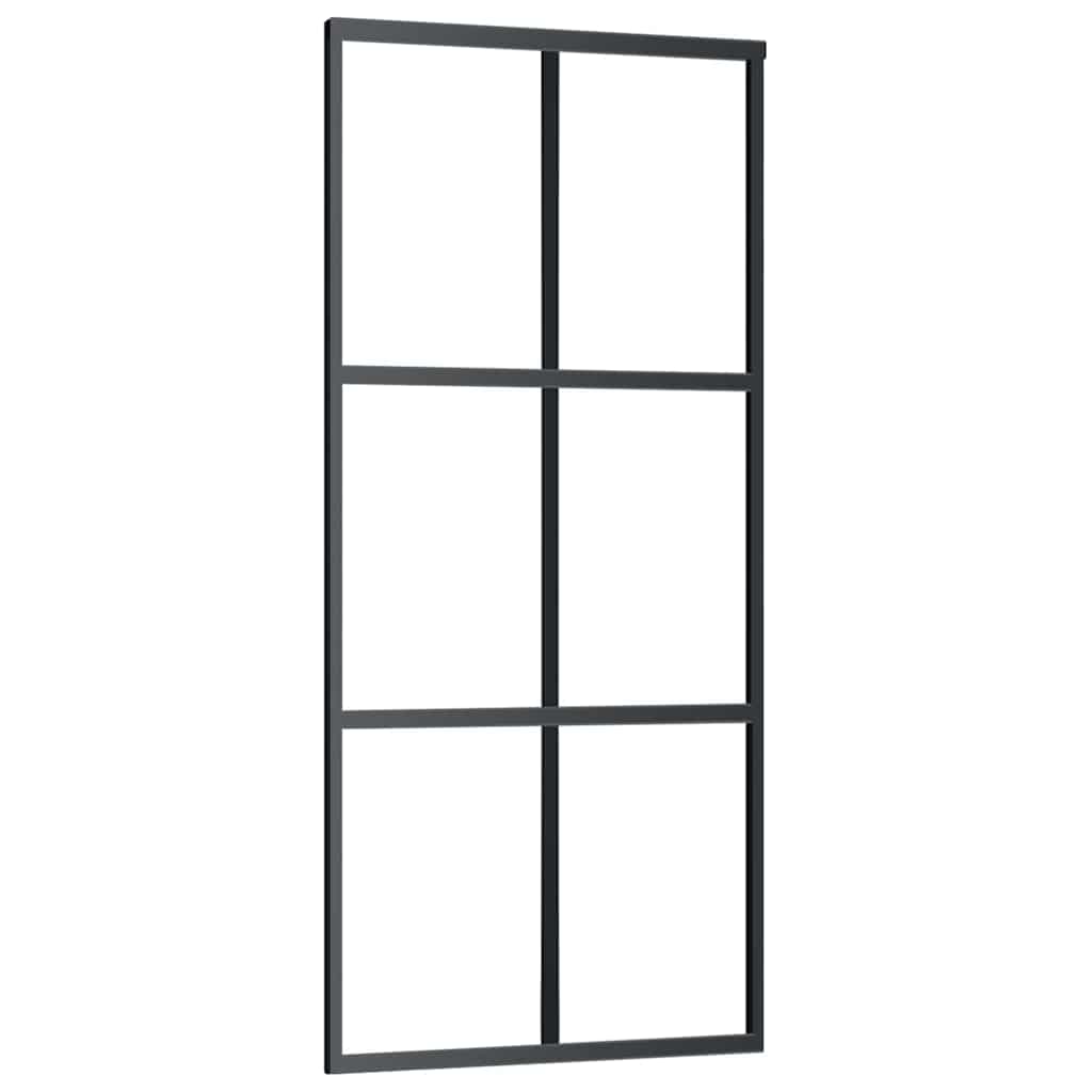 Liukuovi Asennustarvikkeilla Musta 90X205 Cm Esg Lasi