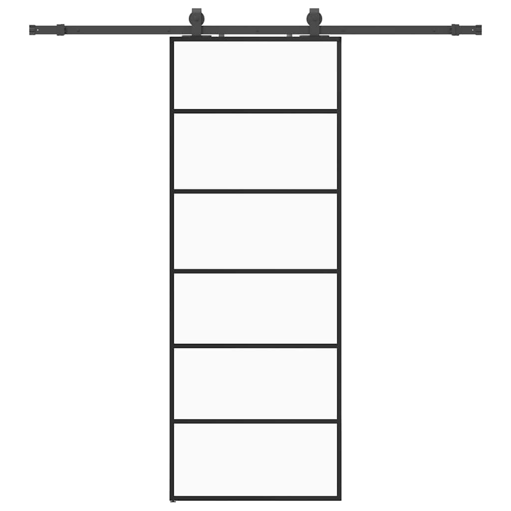 Liukuovi Asennustarvikkeilla Musta 76X205 Cm Esg Lasi