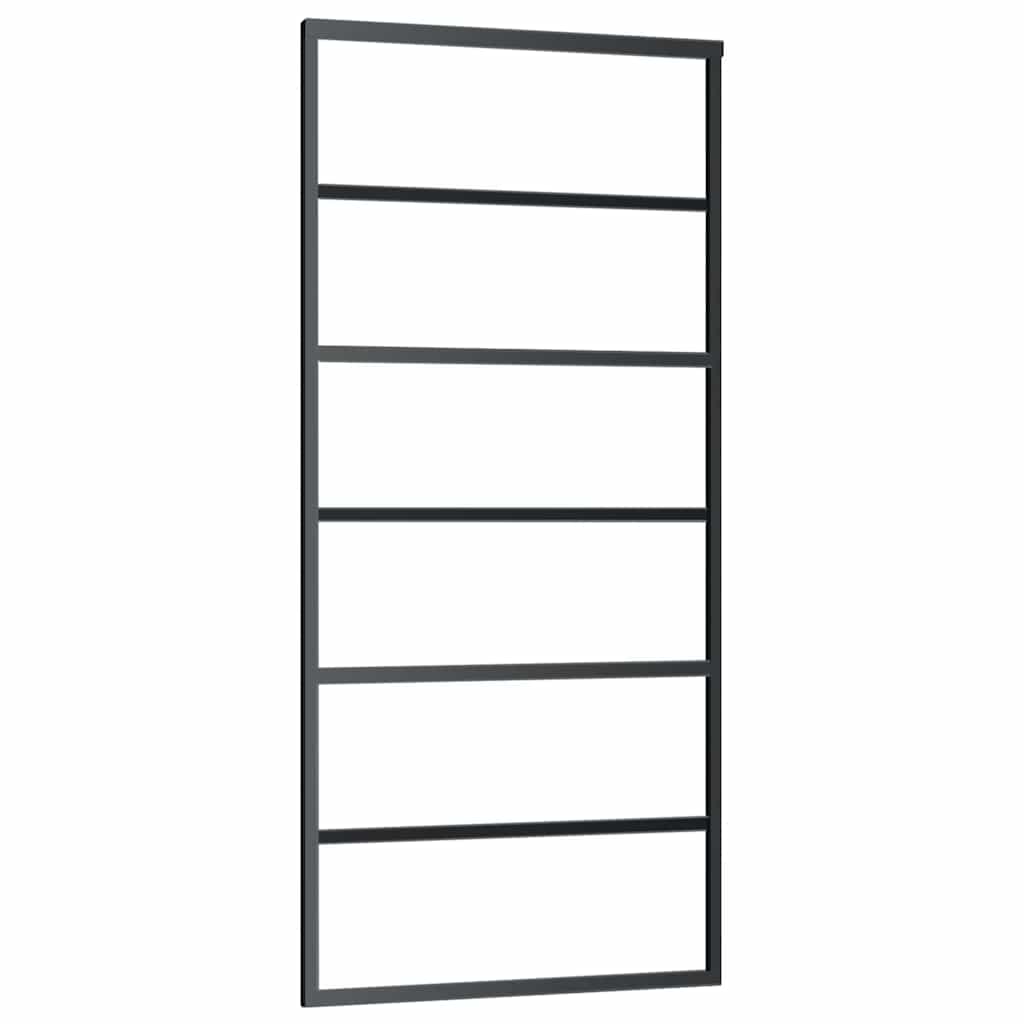 Liukuovi Asennustarvikkeilla Musta 90X205 Cm Esg Lasi