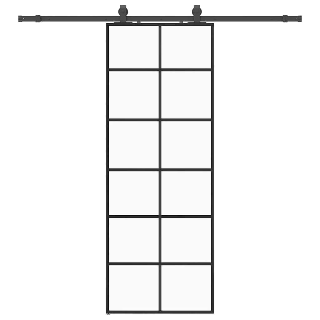 Liukuovi Asennustarvikkeilla Musta 76X205 Cm Esg Lasi
