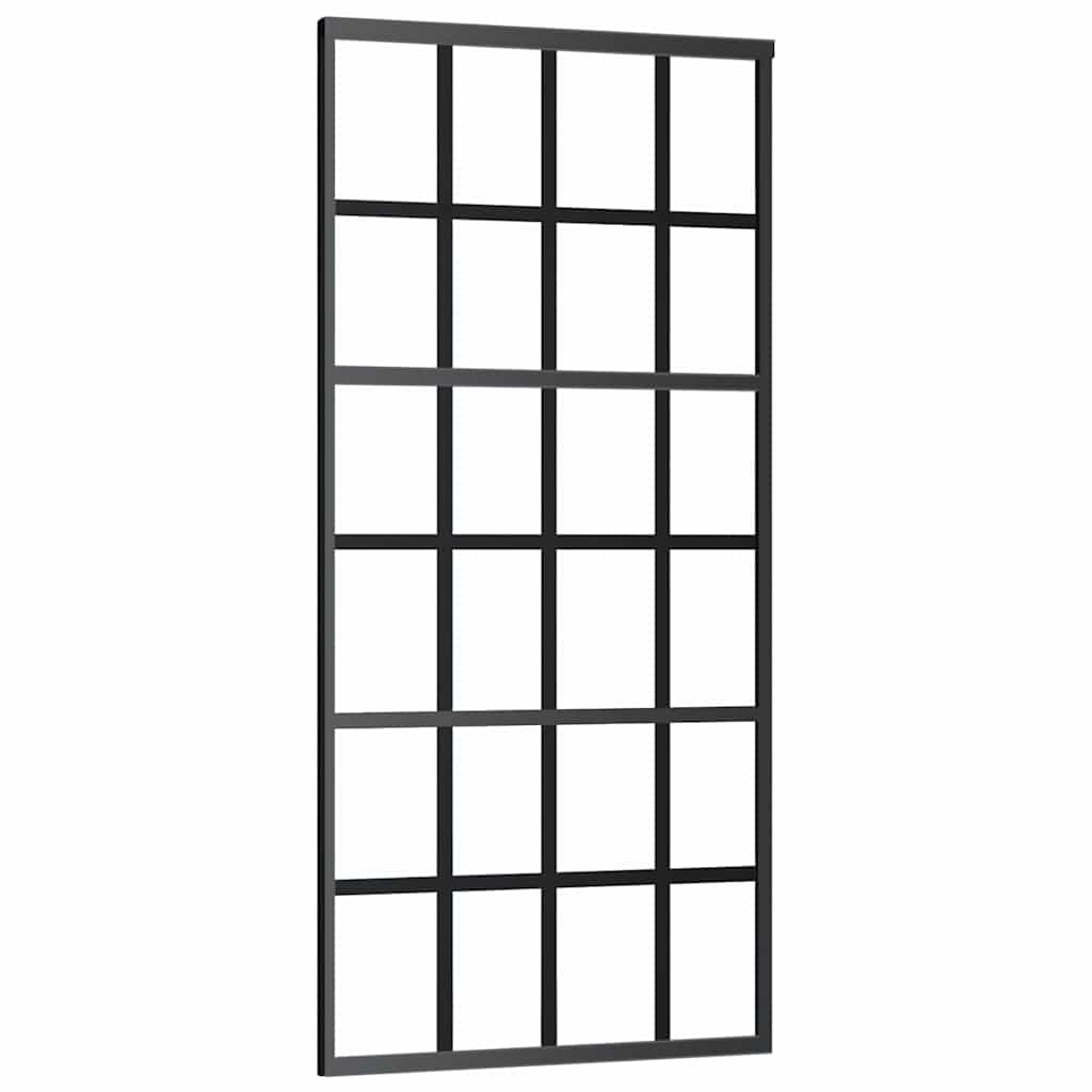 Liukuovi Asennustarvikkeilla Musta 90X205 Cm Esg Lasi