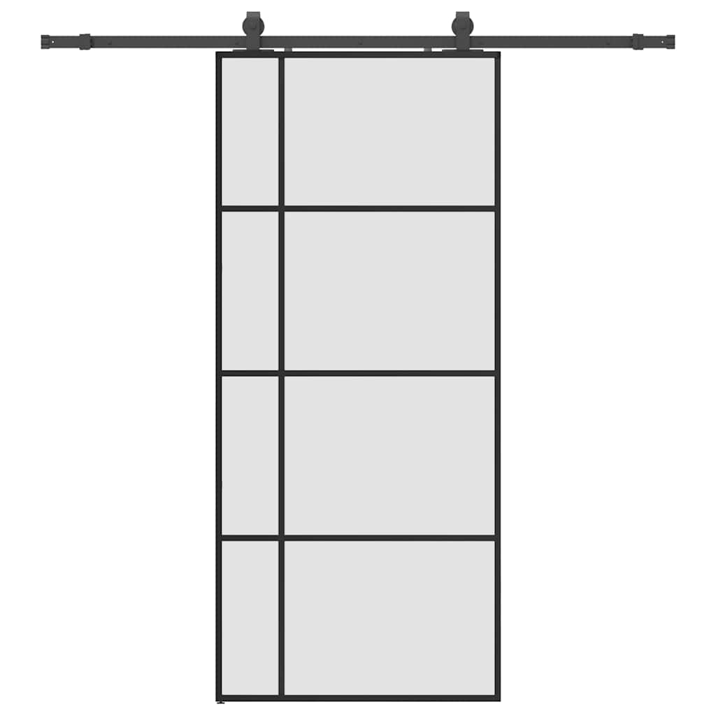 Liukuovi Asennustarvikkeilla Musta 90X205 Cm Esg Lasi