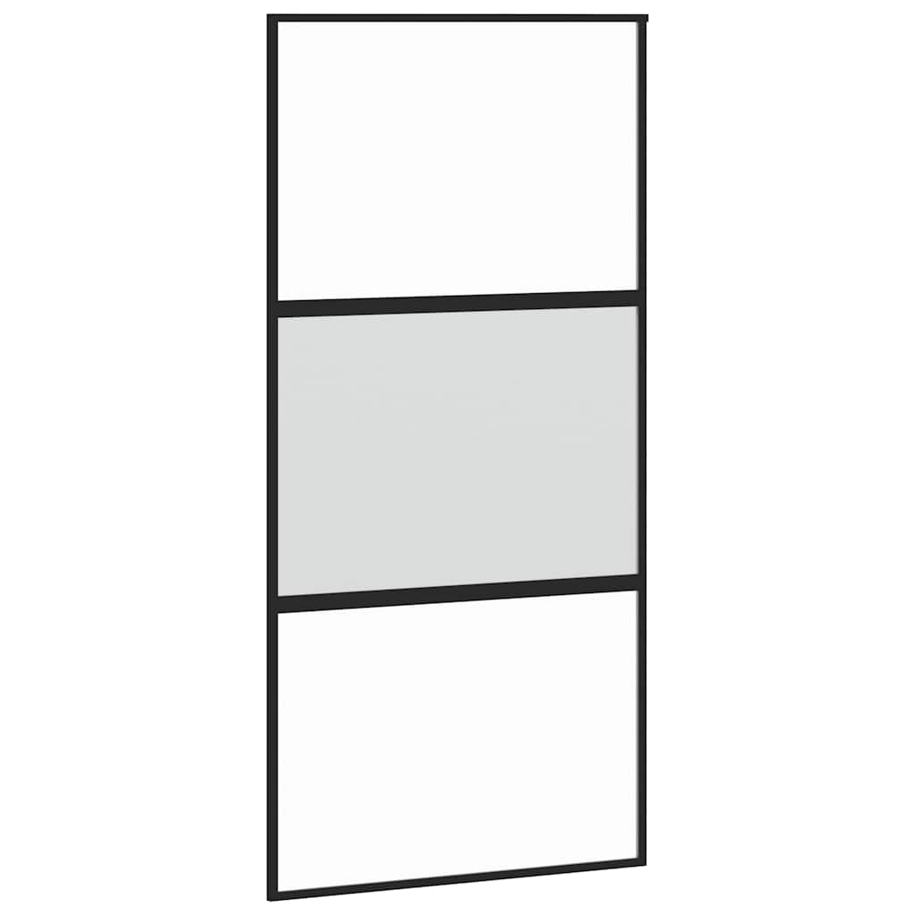 Liukuovi Laitteistosarjalla Musta 102,5X205 Cm Karkaistu Lasi