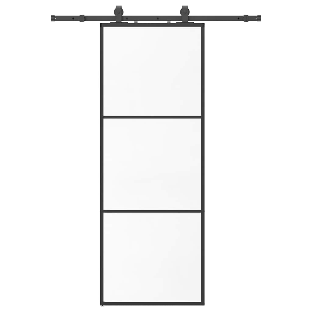 Liukuovi Asennustarvikkeilla Musta 76X205 Cm Esg Lasi