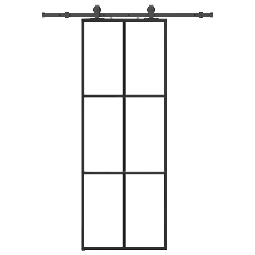 Liukuovi Asennustarvikkeilla Musta 76X205 Cm Esg Lasi