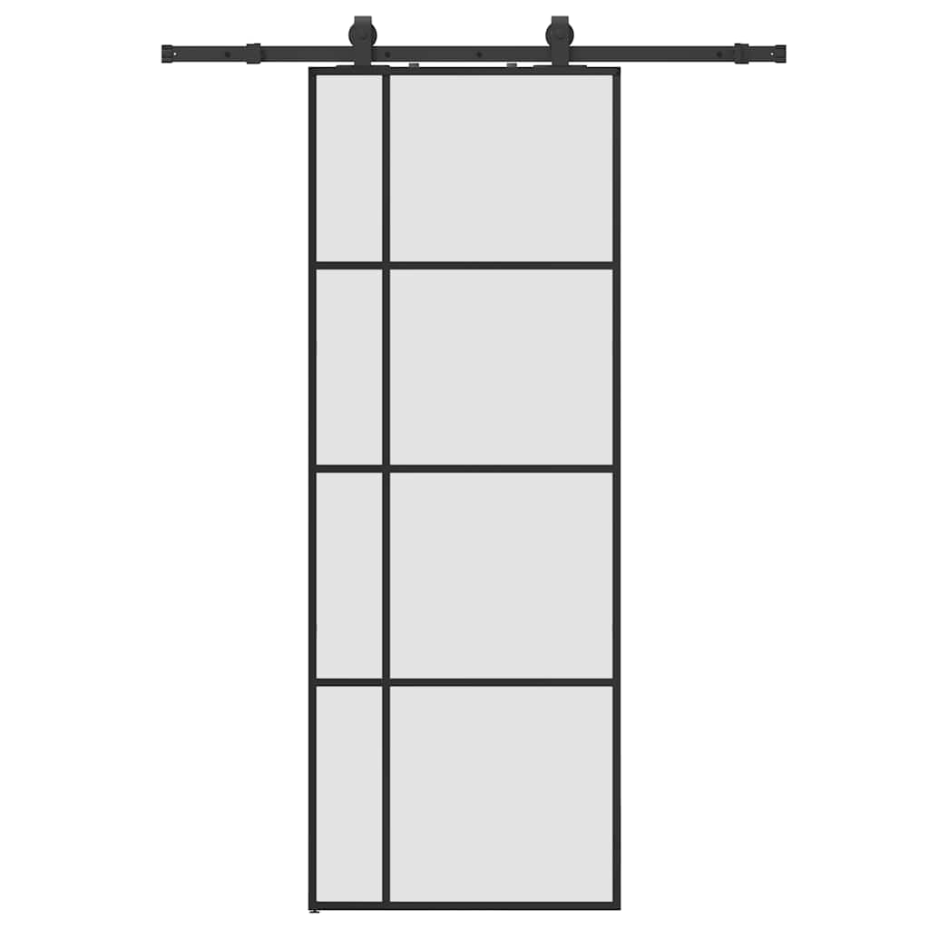 Liukuovi Asennustarvikkeilla Musta 76X205 Cm Esg Lasi