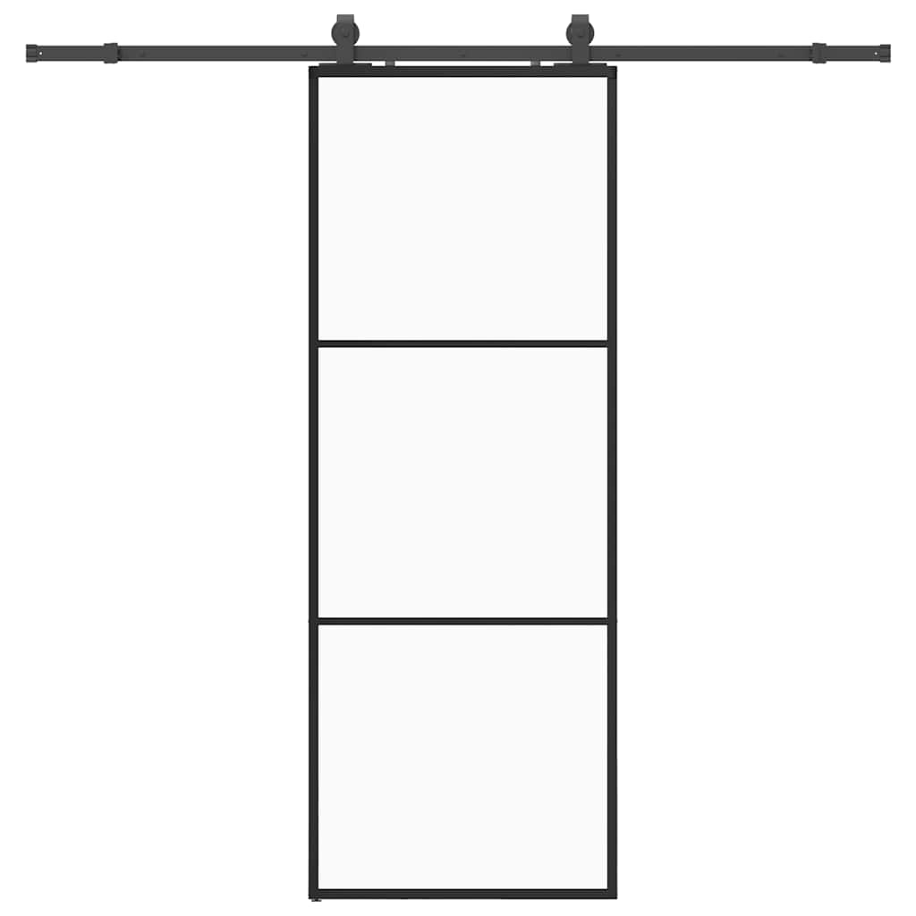 Liukuovi Asennustarvikkeilla Musta 76X205 Cm Esg Lasi