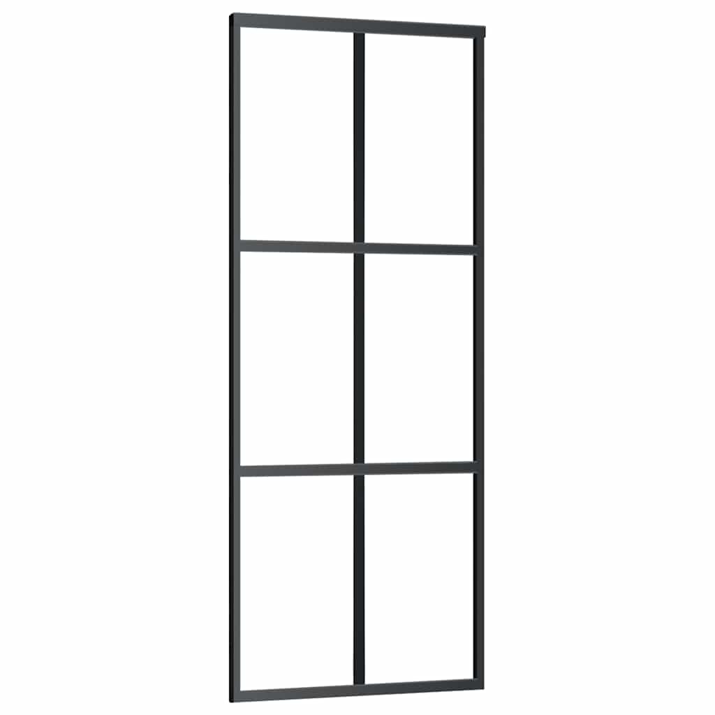 Liukuovi Asennustarvikkeilla Musta 76X205 Cm Esg Lasi