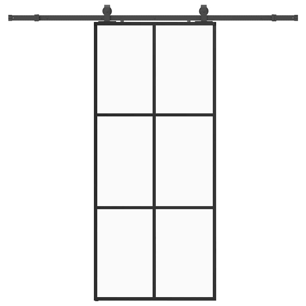 Liukuovi Asennustarvikkeilla Musta 90X205 Cm Esg Lasi