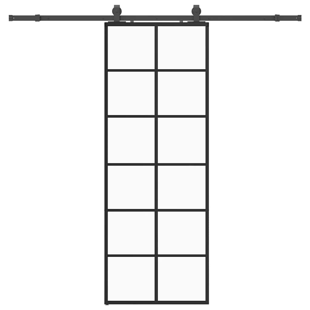 Liukuovi Asennustarvikkeilla Musta 76X205 Cm Esg Lasi