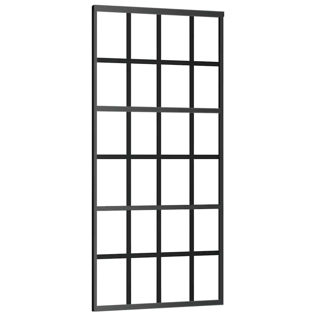 Liukuovi Asennustarvikkeilla Musta 90X205 Cm Esg Lasi