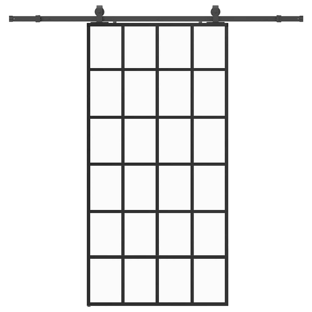 Liukuovi Laitteistosarjalla Musta 102X205 Cm Esg Lasi