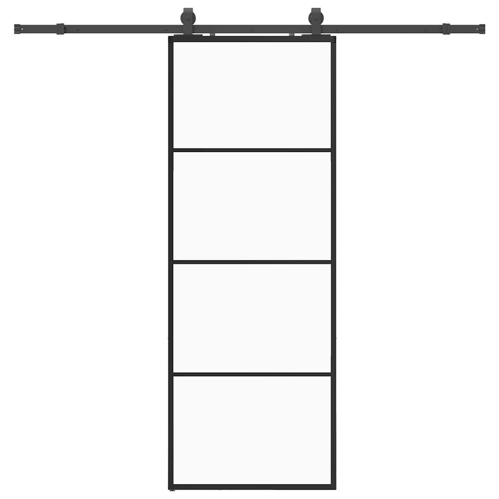 Liukuovi Asennustarvikkeilla Musta 76X205 Cm Esg Lasi