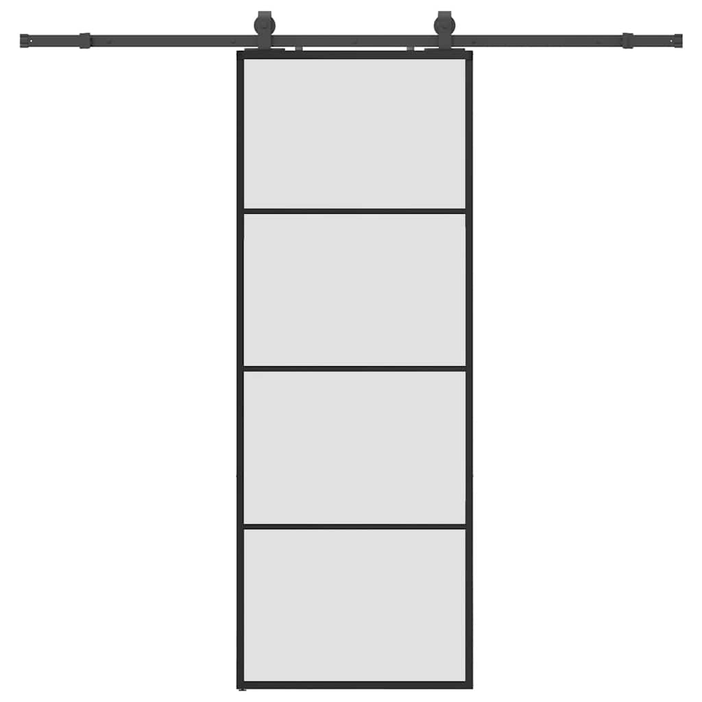 Liukuovi Asennustarvikkeilla Musta 76X205 Cm Esg Lasi