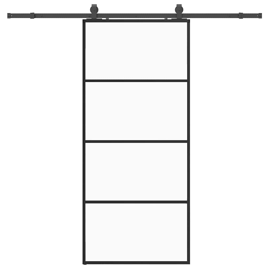 Liukuovi Asennustarvikkeilla Musta 90X205 Cm Esg Lasi