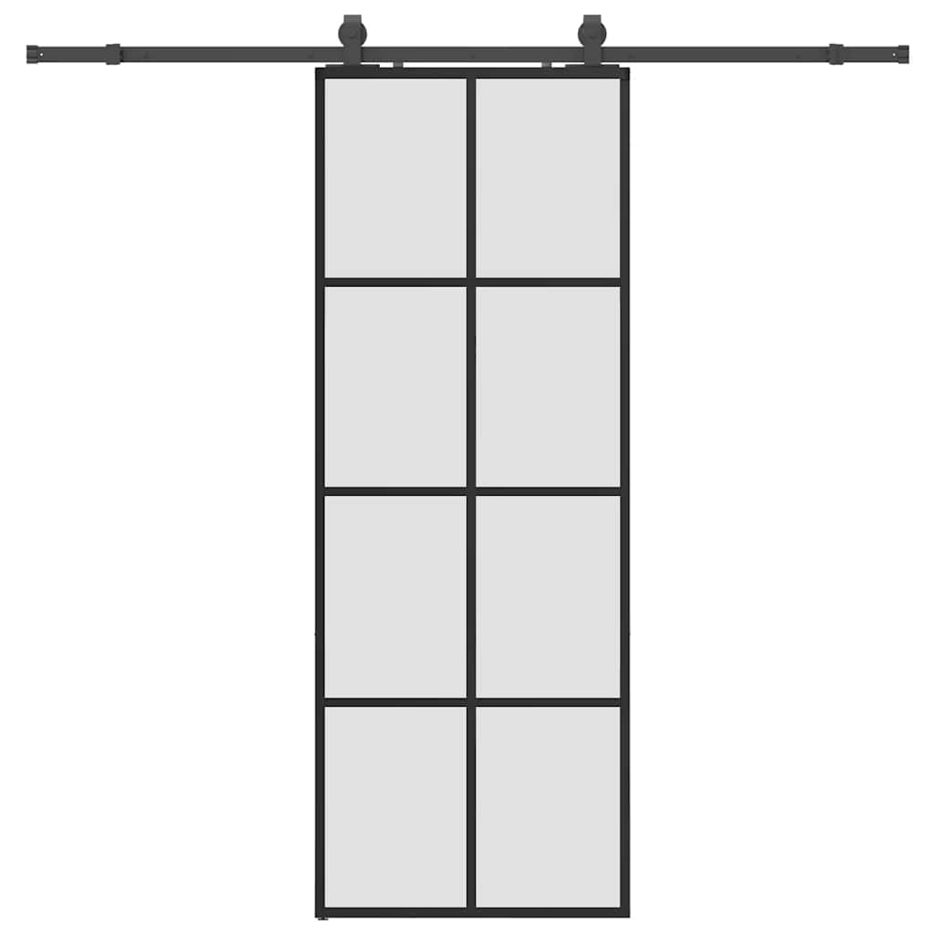Liukuovi Asennustarvikkeilla Musta 76X205 Cm Esg Lasi