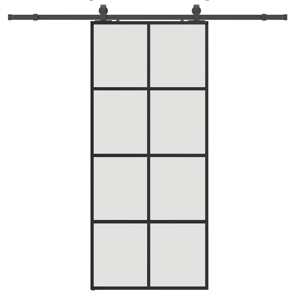 Liukuovi Asennustarvikkeilla Musta 90X205 Cm Esg Lasi