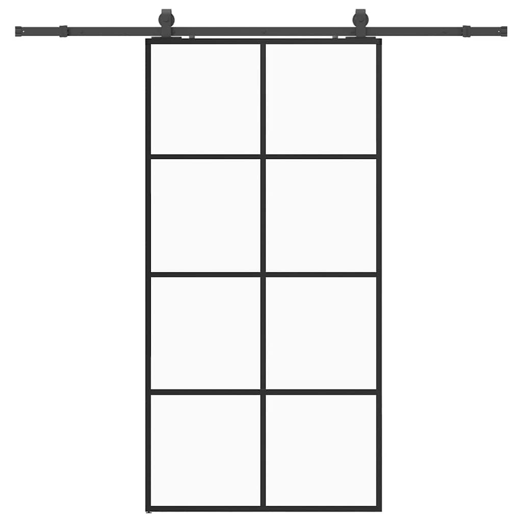 Liukuovi Rautaosilla Musta 102,5X205 Cm Esg-Lasi
