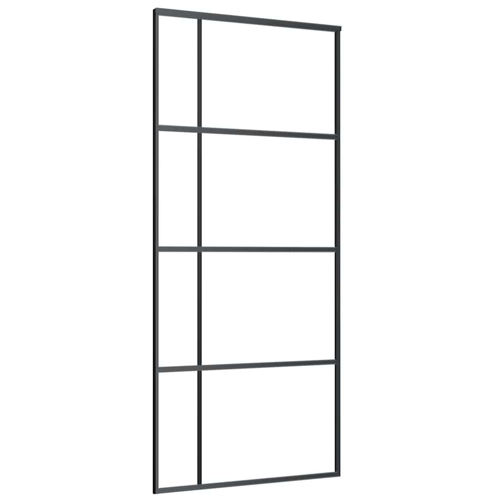 Liukuovi Asennustarvikkeilla Musta 90X205 Cm Esg Lasi