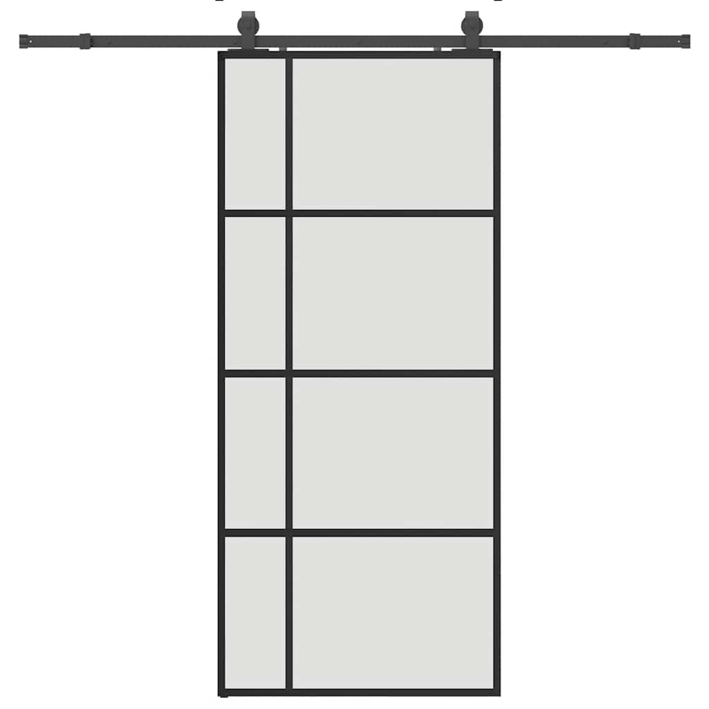 Liukuovi Asennustarvikkeilla Musta 90X205 Cm Esg Lasi