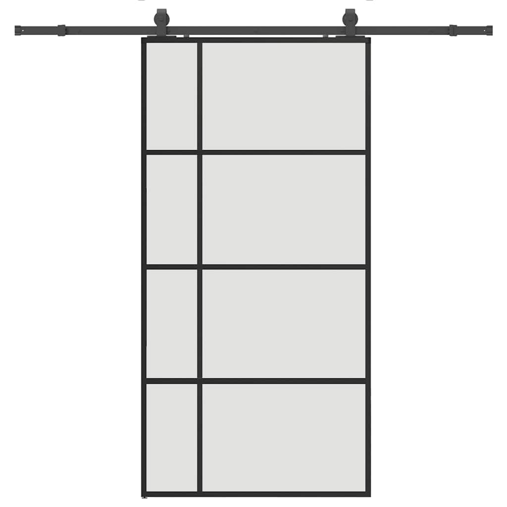 Liukuovi Rautaosilla Musta 102,5X205 Cm Esg-Lasi