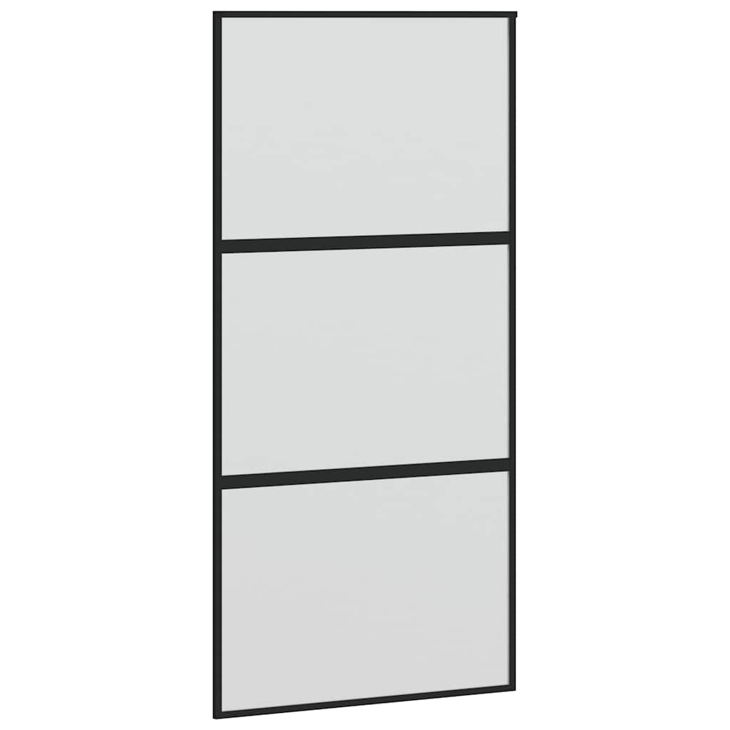 Liukuovi Laitteistosarjalla Musta 102,5X205 Cm Karkaistu Lasi