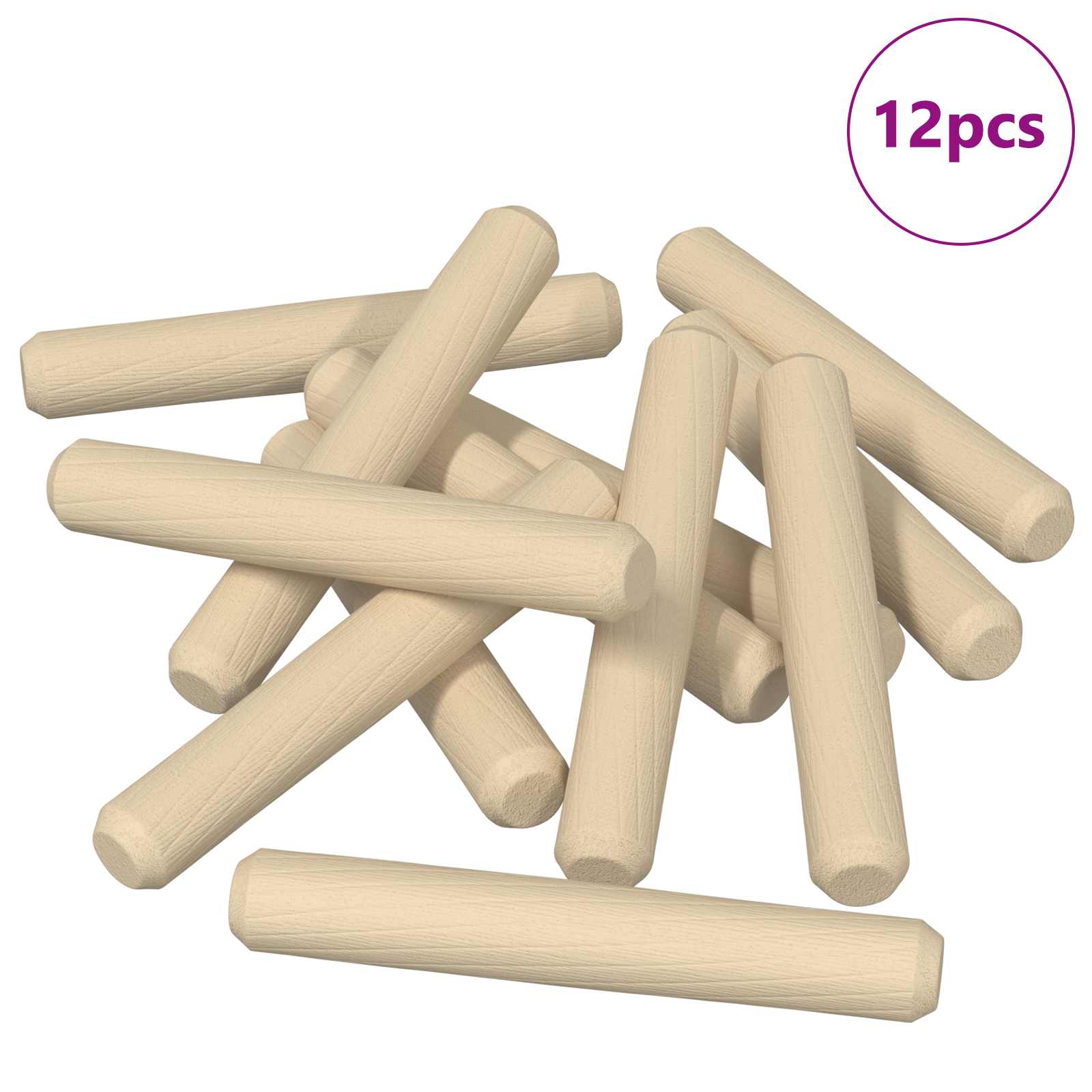 Puutapit 12 Pcs Ruskea Ø 8 X 50 Mm Täysi Puu