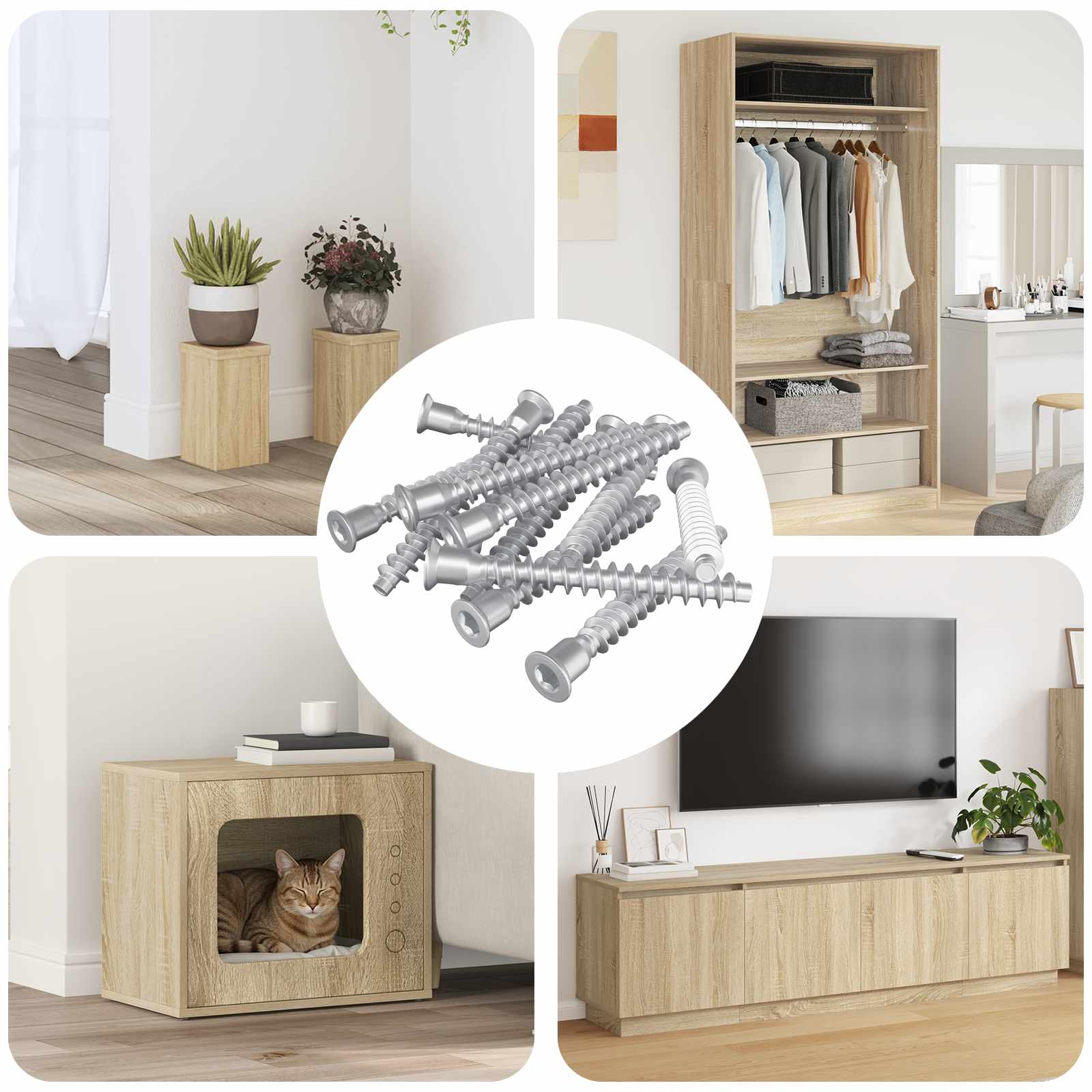 Confirmat-Ruuvit 2100 Pcs Hopea Metalli