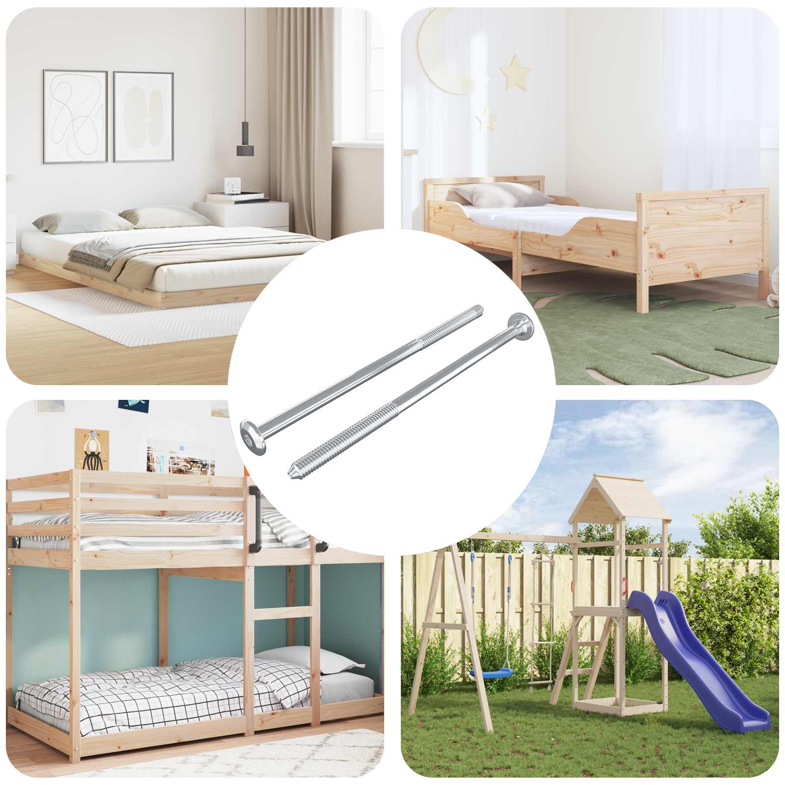 Huonesiivousruuvit 2 Pcs Hopea M6 X 120 Mm Teräs