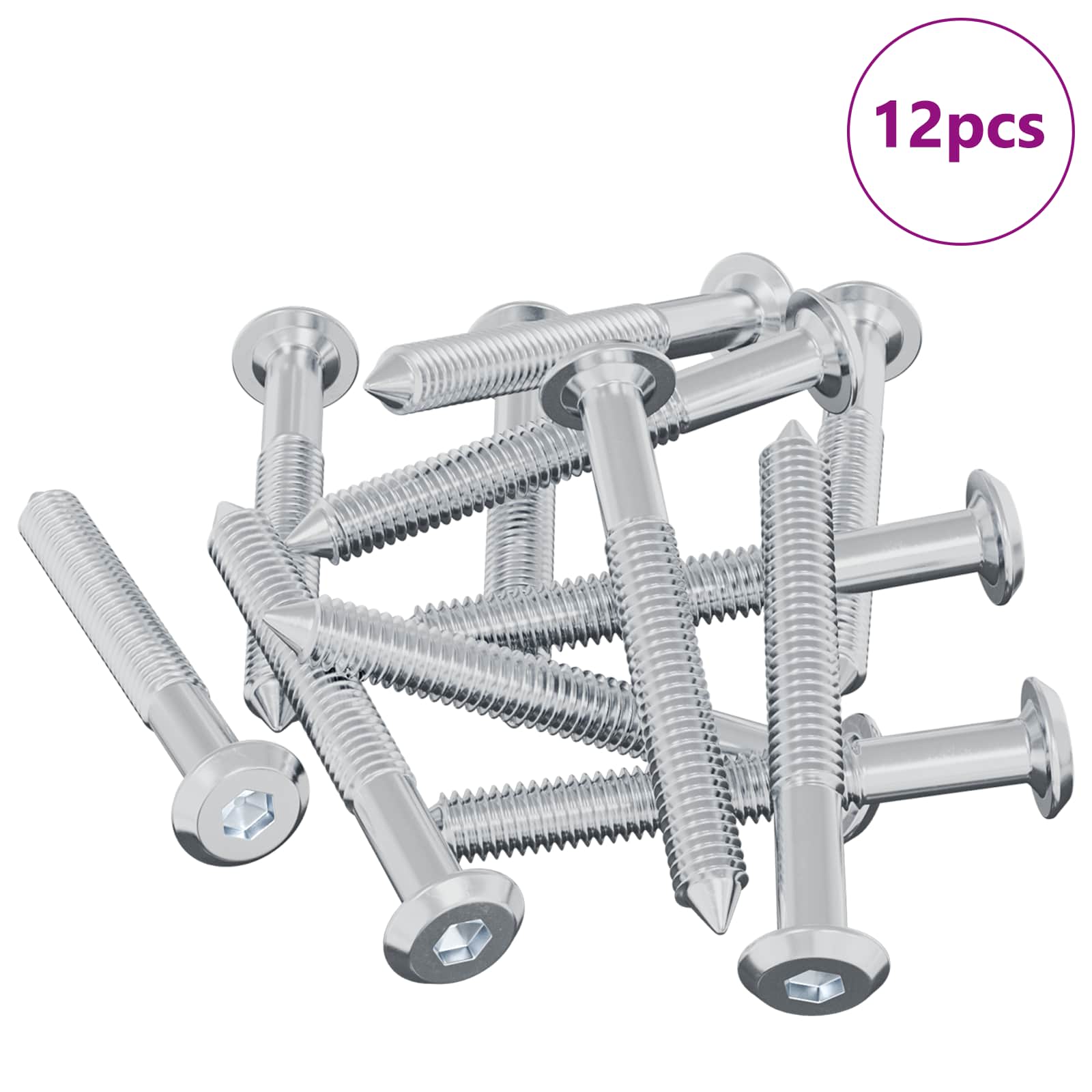 Ruuvi 12 Pcs Hopea M6 X 50 Mm Teräs