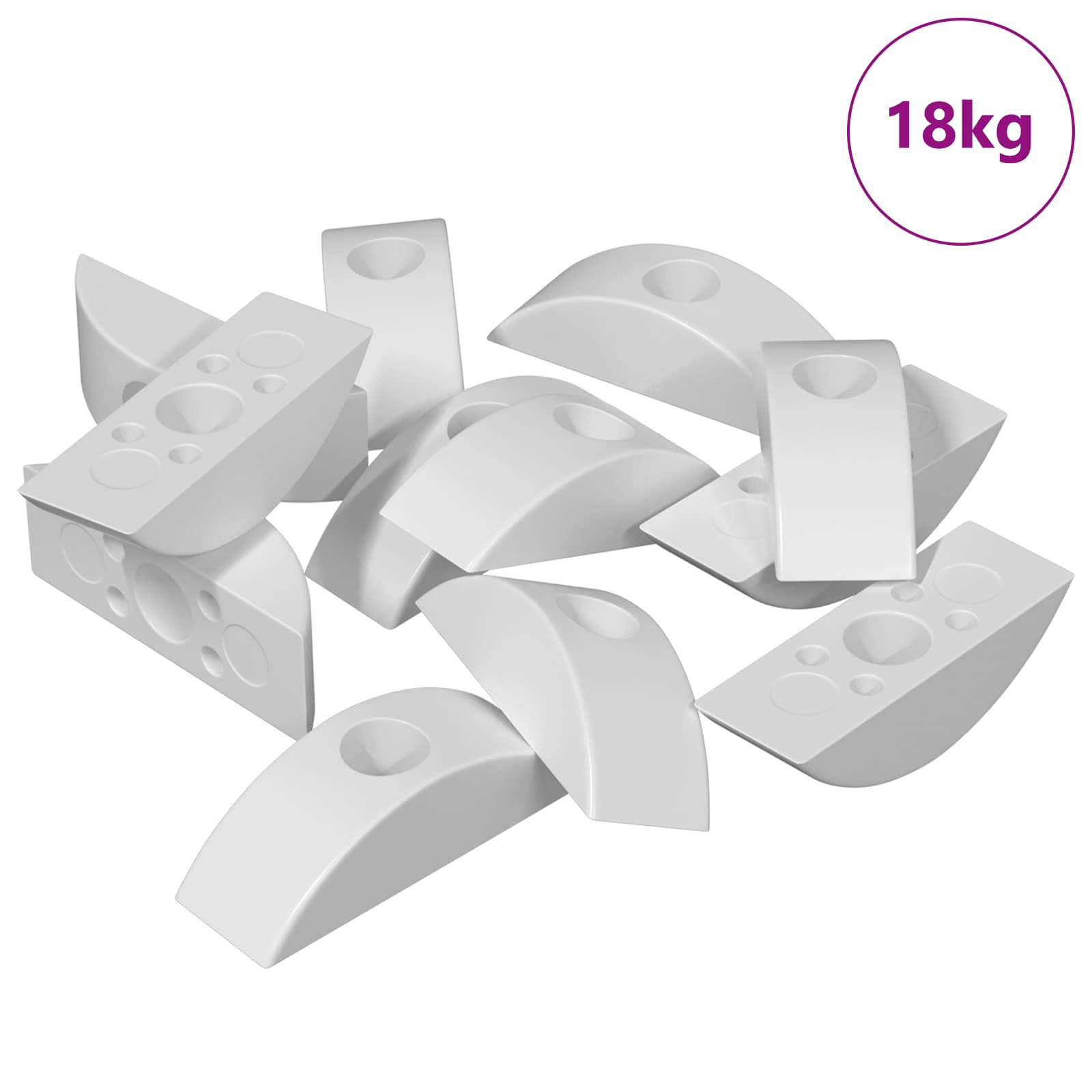 Puolikuun Aluslaatta 13000 Pcs Valkoinen Polypropeeni
