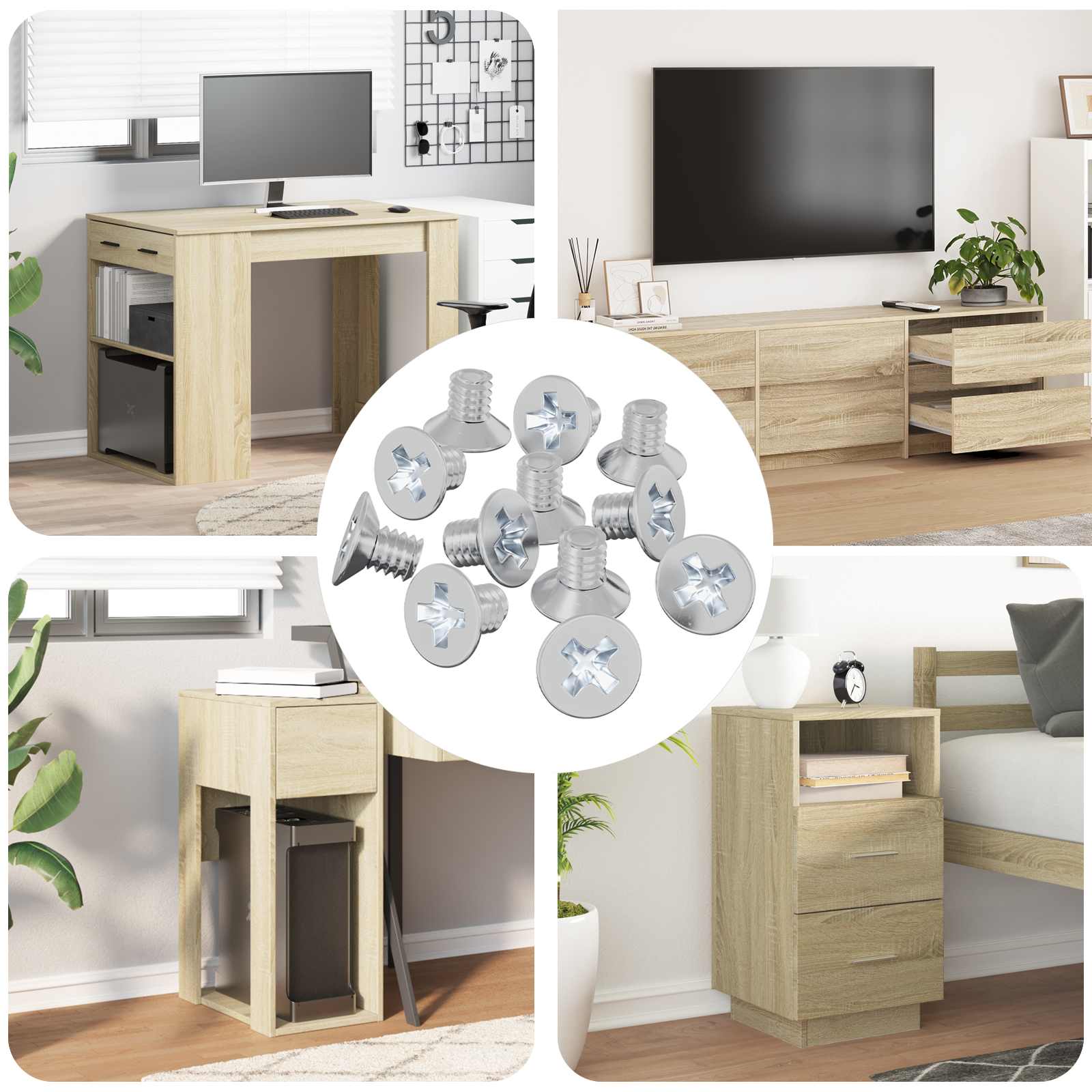 Upotetut Pääruuvit 32727 Pcs Hopea Rauta