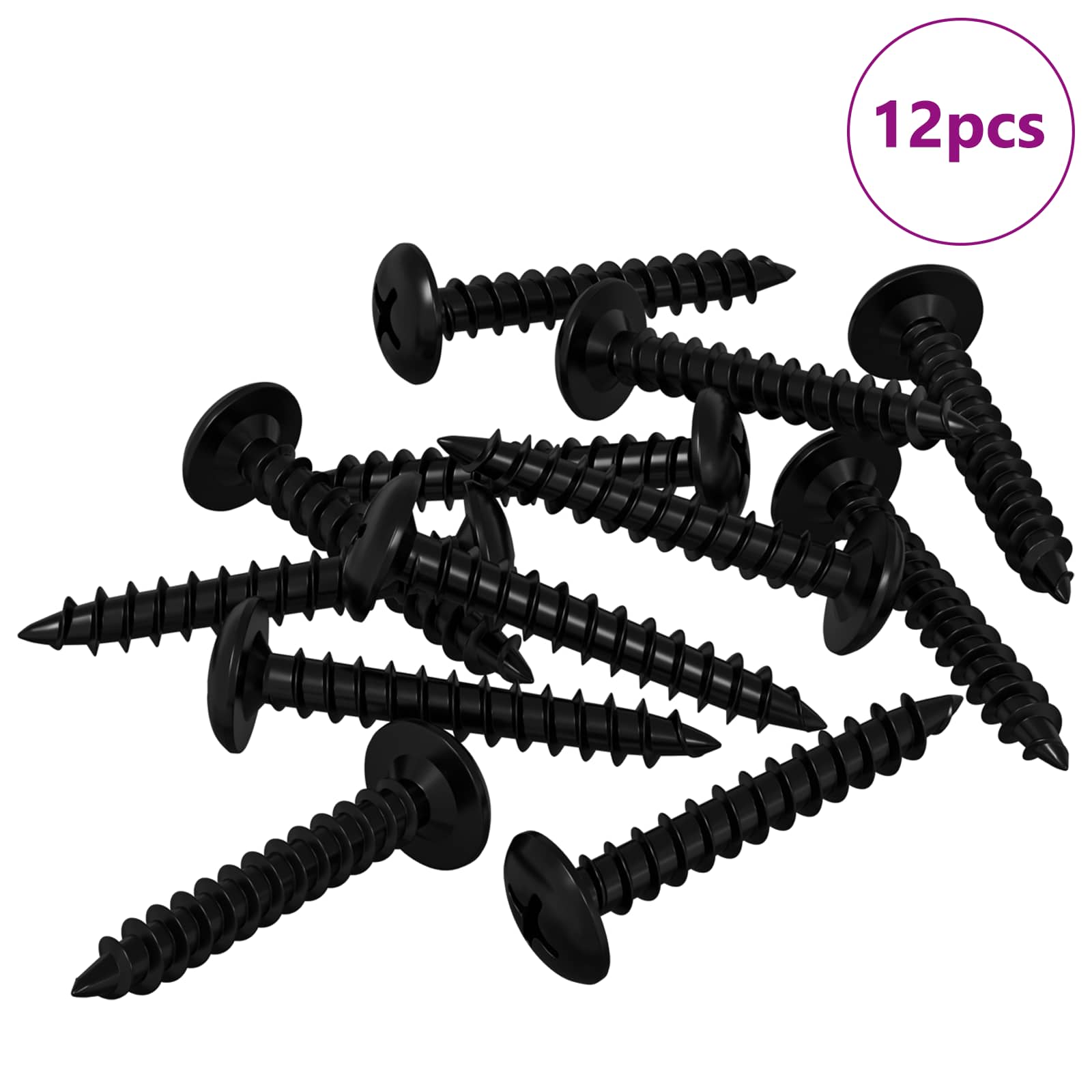 Itsekiertevä Kynsi 12 Pcs Musta 4 X 25 Mm Teräs