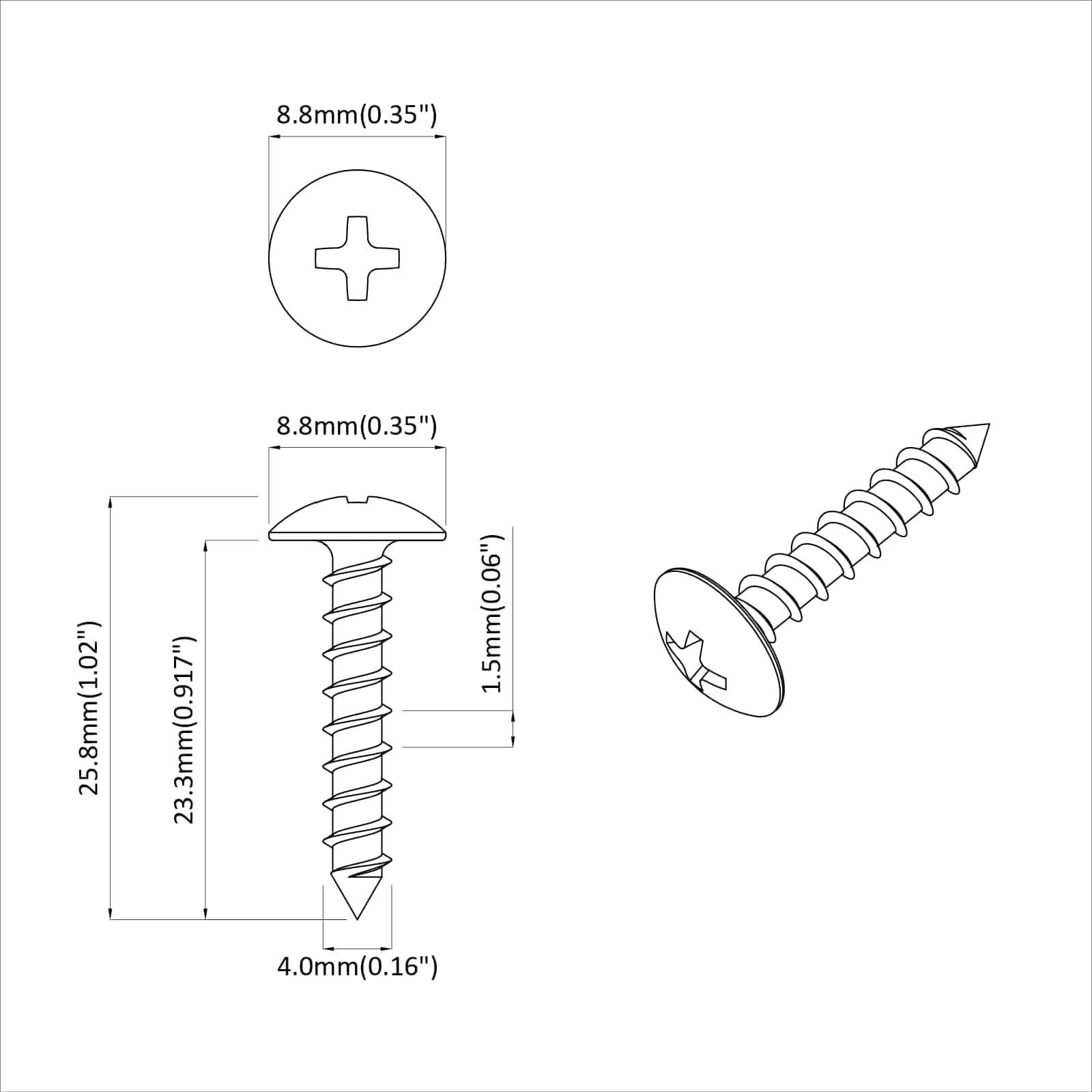Puuruuvit 9231 Pcs Hopea Teräs