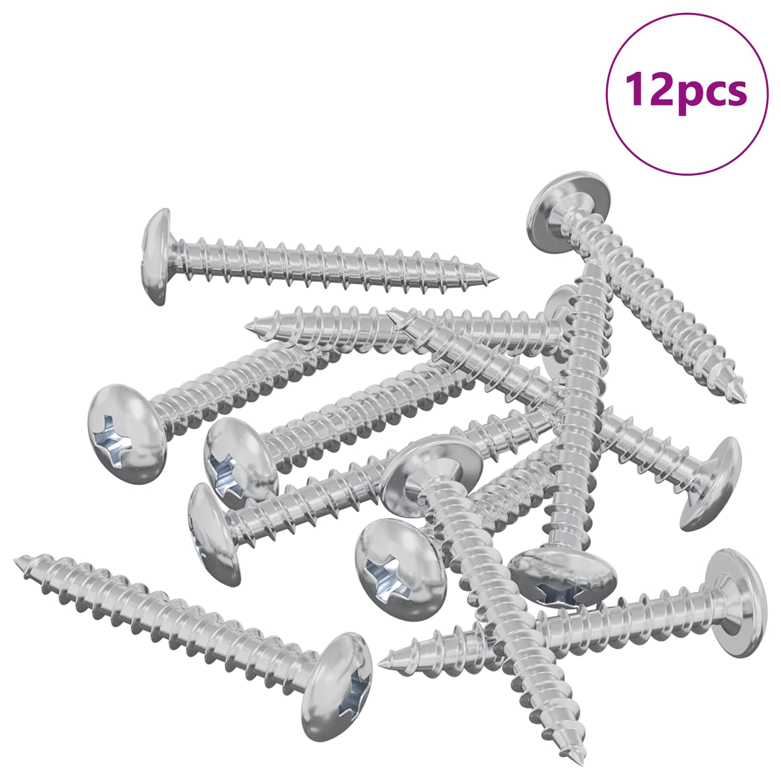 Puuruuvit 12 Pcs Hopea M4 X 28 Mm Teräs