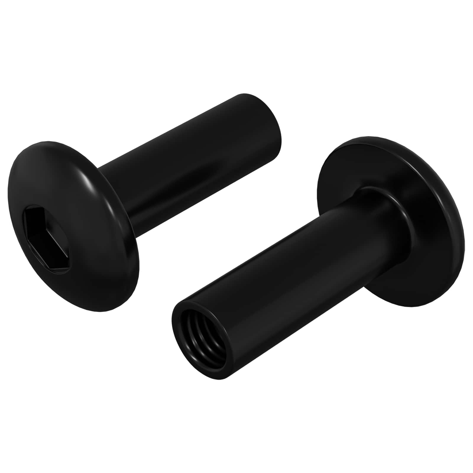Hihnamutterit 2 Pcs Musta M4 X 14,5 Mm Metalli
