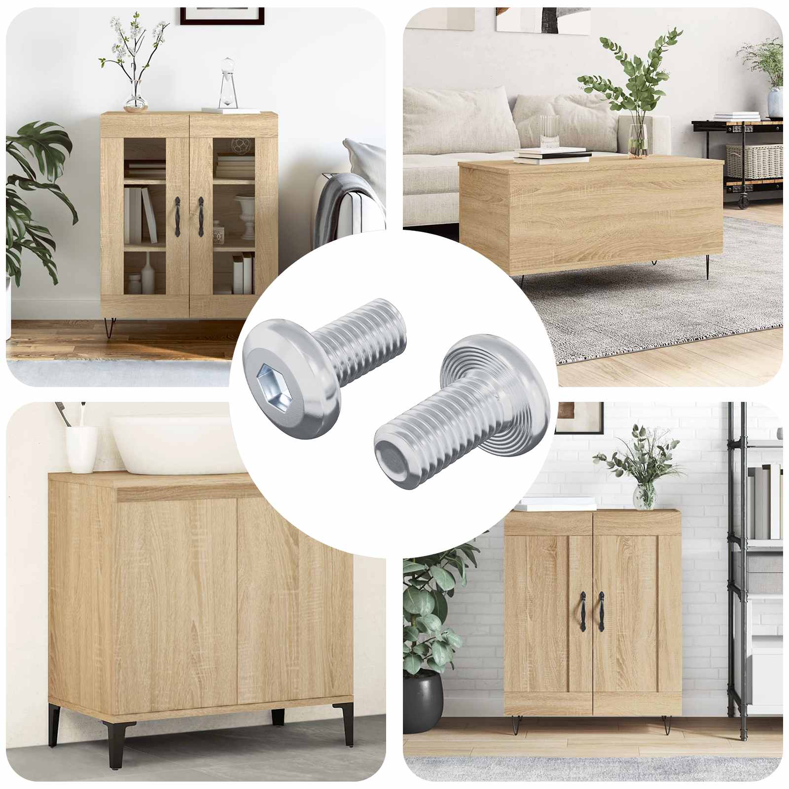 Lukitusruuvi Yksivärinen 2 Pcs Hopea M6 X 12 Mm Teräs